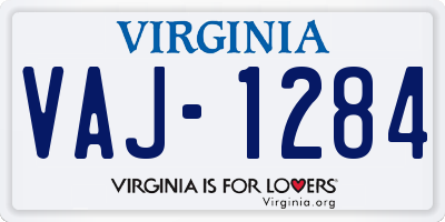 VA license plate VAJ1284