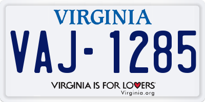 VA license plate VAJ1285