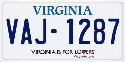 VA license plate VAJ1287