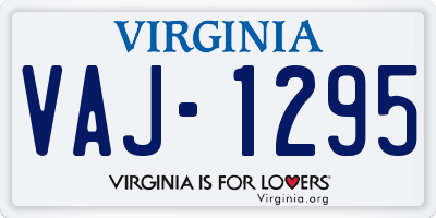 VA license plate VAJ1295