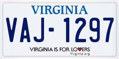 VA license plate VAJ1297