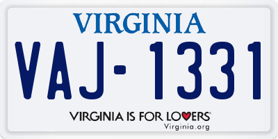VA license plate VAJ1331