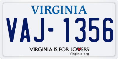 VA license plate VAJ1356