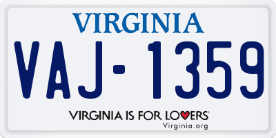 VA license plate VAJ1359