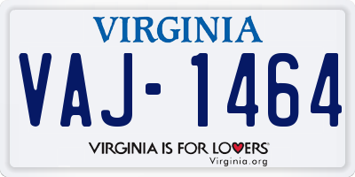 VA license plate VAJ1464