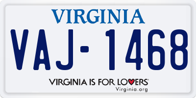 VA license plate VAJ1468