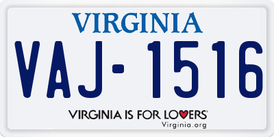 VA license plate VAJ1516