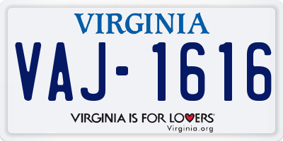 VA license plate VAJ1616