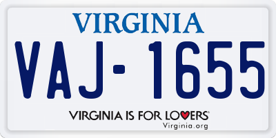 VA license plate VAJ1655