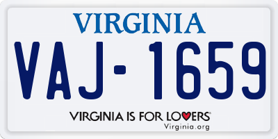 VA license plate VAJ1659