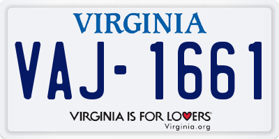 VA license plate VAJ1661