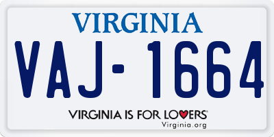 VA license plate VAJ1664