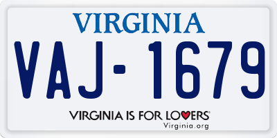 VA license plate VAJ1679