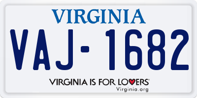 VA license plate VAJ1682