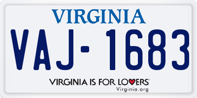 VA license plate VAJ1683
