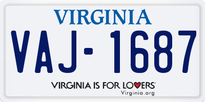 VA license plate VAJ1687