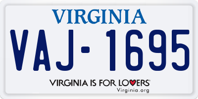 VA license plate VAJ1695