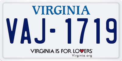 VA license plate VAJ1719