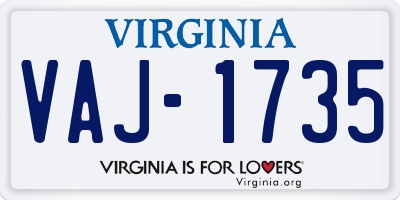 VA license plate VAJ1735