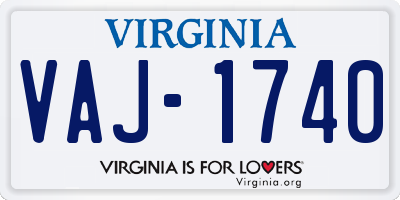 VA license plate VAJ1740