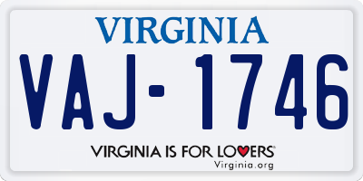 VA license plate VAJ1746