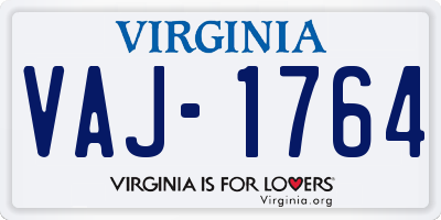 VA license plate VAJ1764