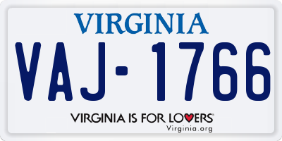 VA license plate VAJ1766