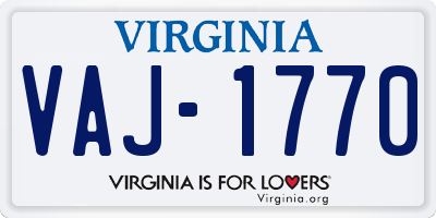VA license plate VAJ1770
