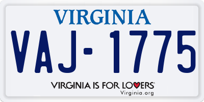 VA license plate VAJ1775