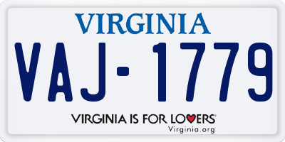 VA license plate VAJ1779