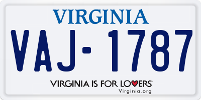 VA license plate VAJ1787