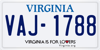 VA license plate VAJ1788