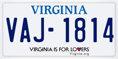 VA license plate VAJ1814