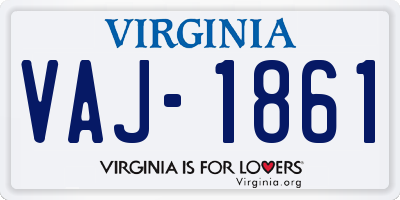 VA license plate VAJ1861