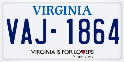 VA license plate VAJ1864