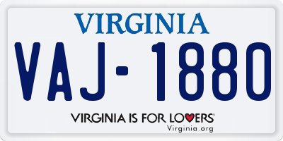 VA license plate VAJ1880