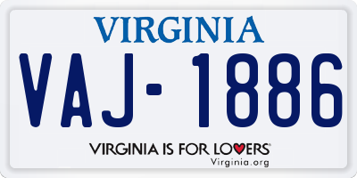 VA license plate VAJ1886