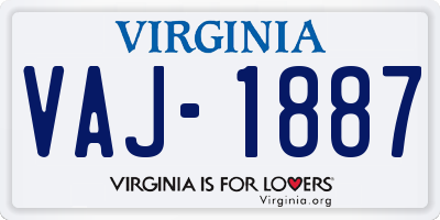 VA license plate VAJ1887