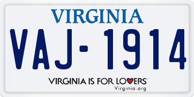 VA license plate VAJ1914