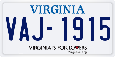 VA license plate VAJ1915
