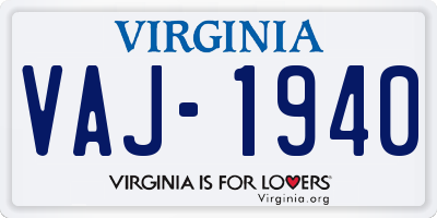 VA license plate VAJ1940