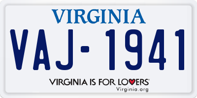 VA license plate VAJ1941
