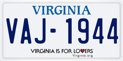 VA license plate VAJ1944