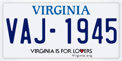 VA license plate VAJ1945