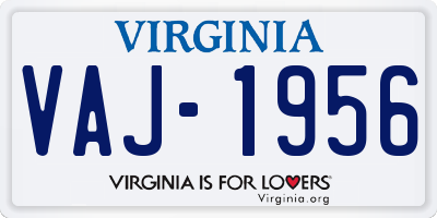 VA license plate VAJ1956