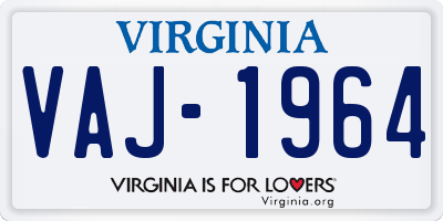VA license plate VAJ1964