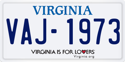 VA license plate VAJ1973