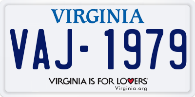 VA license plate VAJ1979