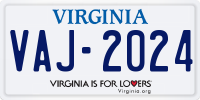 VA license plate VAJ2024
