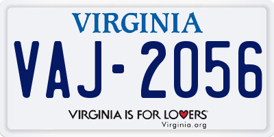 VA license plate VAJ2056